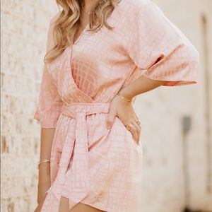 Blush Pink Satin Romper